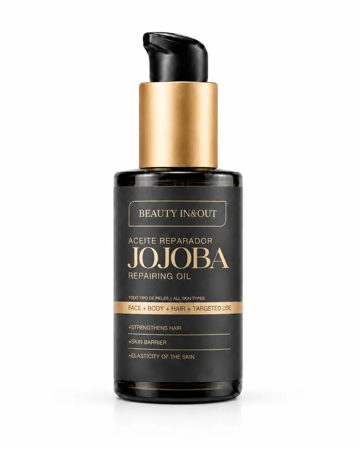 Frasco de aceite puro de jojoba