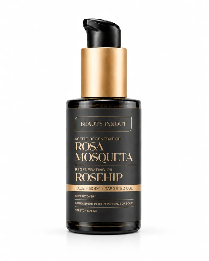 Frasco de aceite puro de rosa mosqueta